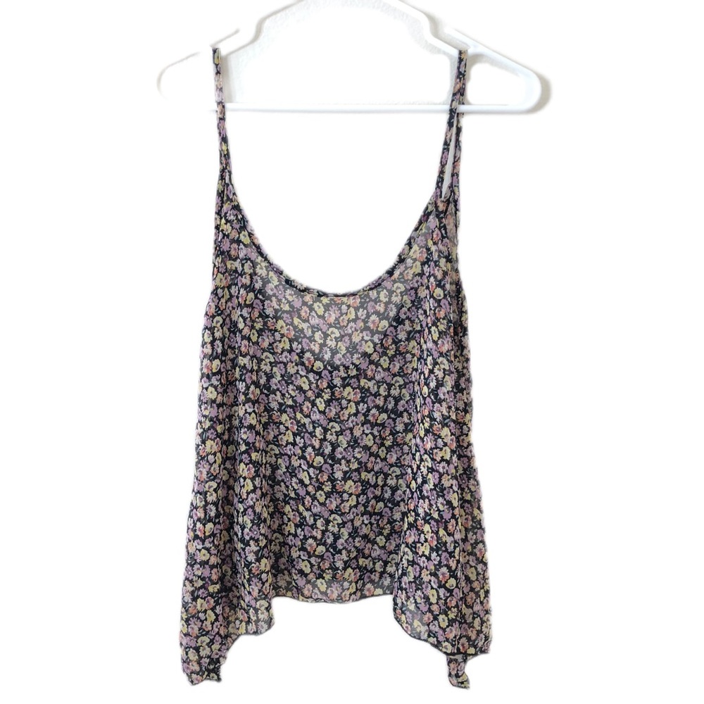Brandy Melville Floral Flowy Tank Top One Size